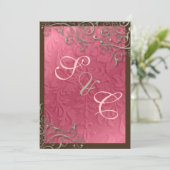 Invitation PixDezines tourbillons rustiques/faux argent (Debout devant)