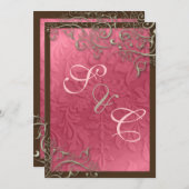 Invitation PixDezines tourbillons rustiques/faux argent (Devant / Derrière)