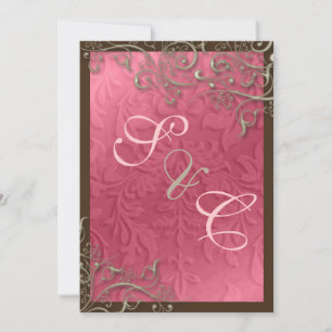Invitation PixDezines tourbillons rustiques/faux argent