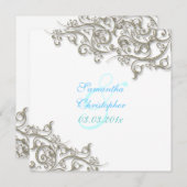 Invitation PixDezines tourbillons rustiques/faux argent (Devant / Derrière)