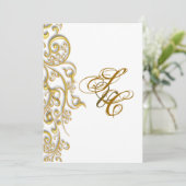 Invitation PixDezines tourbillons vintages en faux or (Debout devant)
