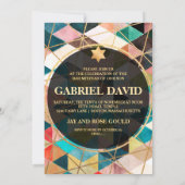 Invitation PixDezines Triangles géométriques Barre Mitzvah (Dos)