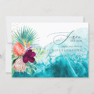 Invitation PixDezines Tropical Paradise Beach Date de sauvega