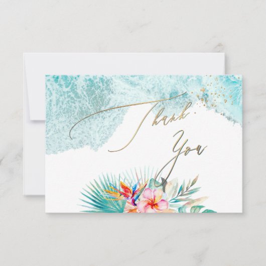 Invitation PixDezines Tropical Paradise Beach Merci (Devant)