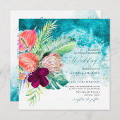 Invitation PixDezines Tropical Paradise Beach Wedding Invitat (Devant / Derrière)