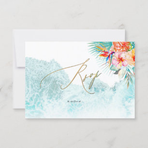 Invitation PixDezines Tropical Paradise Beach Wedding RSVP