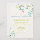 Invitation PixDezines turquoise floraison de cerisiers/arrièr (Dos)