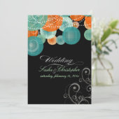 Invitation PixDezines turquoise+lanternes orange/arrière - pl (Debout devant)