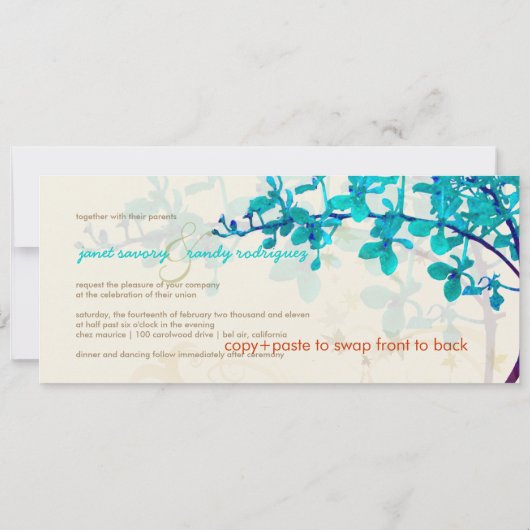 Invitation PixDezines TURQUOISE ORCHIDS/RENANTHERA/DO-IT-YOUR (Dos)