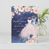 Invitation PixDezines Twins Sweet 16 Dusty Blue + (Debout devant)