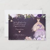 Invitation PixDezines Twins Sweet 16 Rose Gold Lilac (Dos)