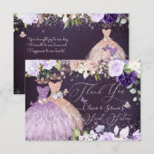 Invitation PixDezines Twins Sweet 16 Rose Gold Lilac (Devant / Derrière)