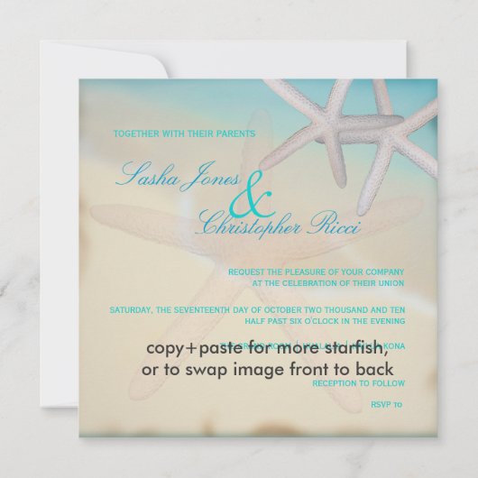 Invitation PixDezines Under the Sea, Starfish/Invitations (Dos)