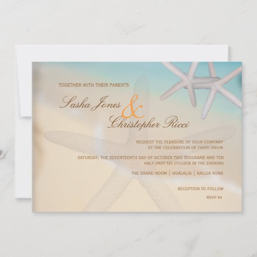 Invitation PixDezines Under the Sea, Starfish/Invitations (Dos)