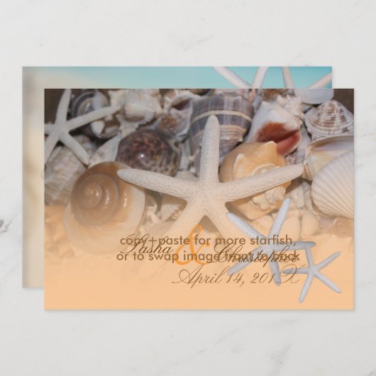 Invitation PixDezines Under the Sea, Starfish/Invitations (Devant / Derrière)