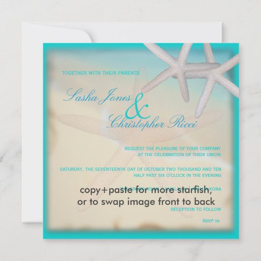 Invitation PixDezines Under the Sea, Starfish/Invitations (Dos)