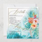 Invitation PixDezines Vagues de Plage Paradise Tropical (Dos)