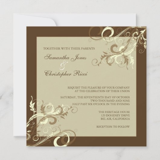 Invitation PixDezines VANILLA SWIRLS/CAFE AU LAIT (Devant)