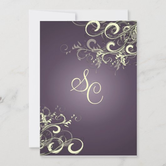 Invitation PixDezines VANILLA SWIRLS/DARK PURPLE/DO-IT-YOURSE (Devant)