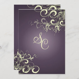 Invitation PixDezines VANILLA SWIRLS/DARK PURPLE/DO-IT-YOURSE