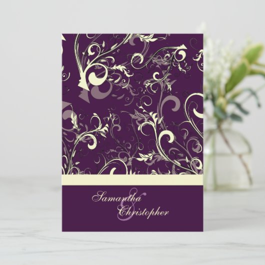 Invitation PixDezines Vanilla Swirls/DO-IT-YOURSELF noir pour (Debout devant)