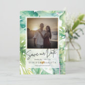 Invitation PixDezines Végétation tropicale Sauvez notre date (Debout devant)