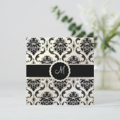 Invitation PixDezines Vendome Damask / Black + White (Debout devant)