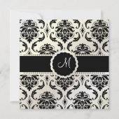 Invitation PixDezines Vendome Damask / Black + White (Devant)