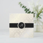 Invitation PixDezines Vendome Damask / Black + White (Debout devant)