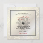 Invitation PixDezines Vendome Damask / Black + White (Dos)