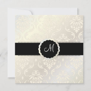 Invitation PixDezines Vendome Damask / Black + White