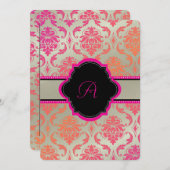 Invitation PixDezines Vendome Damask/sherbet (Devant / Derrière)