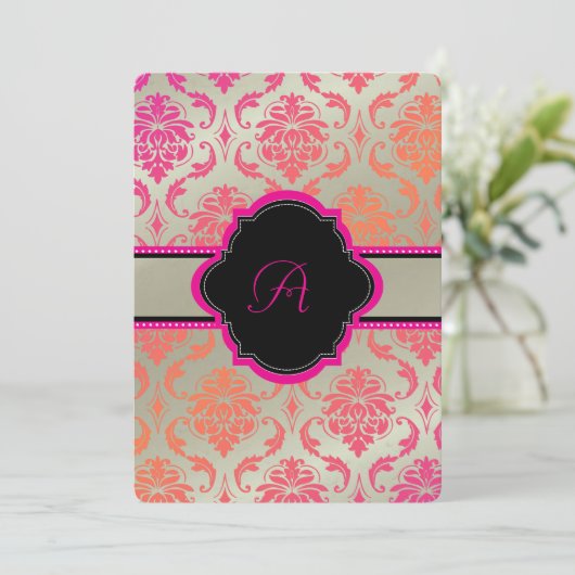 Invitation PixDezines Vendome Damask/sherbet (Debout devant)