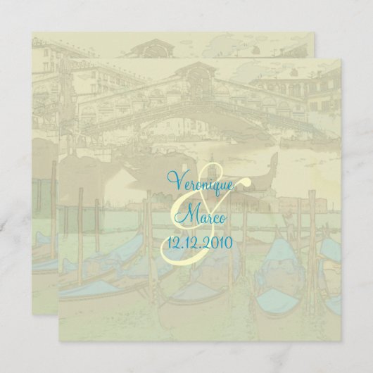 Invitation PixDezines Venezia+Rialto Bridge/Color (Devant / Derrière)