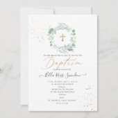 Invitation PixDezines Verdure Aquarelle Eucalyptus Baptême (Devant)