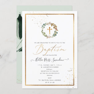 Invitation PixDezines Verdure Aquarelle hiver Wreath