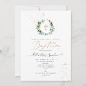 Invitation PixDezines Verdure Aquarelle hiver Wreath (Devant)