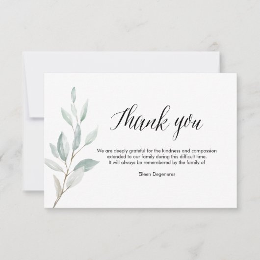 Invitation PixDezines Verdure Merci de deavement (Devant)