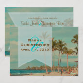 Invitation PixDezines Vintage Beach Scence/Hualalai (Devant / Derrière)