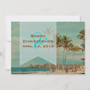 Invitation PixDezines Vintage Beach Scence/Hualalai