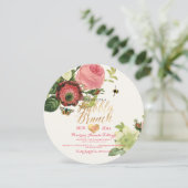 Invitation PixDezines Vintage Botanique Brunch+Bubbly (Debout devant)