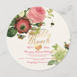 Invitation PixDezines Vintage Botanique Brunch+Bubbly