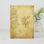 Invitation PixDezines VINTAGE FAUX GOLD FILIGREE (Debout devant)