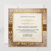 Invitation PixDezines vintage flore damask monogramme (Dos)