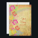 Invitation PixDezines vintage/Leis/Luau/hibiscus arc-en-ciel<br><div class="desc">PixDezines hibiscus leis clair et coloré de fleurs tropicales sur un faux parchemin pour ce look vintage. Cette année, nous avons ajouté des hibiscus vérifiés. Très dynamique et joyeuse pour un mariage luau ou plage, graduation, réunion de famille, fête d'anniversaire, et al... Vous pouvez copier et coller pour plus de...</div>