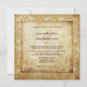 Invitation PixDezines Vintage+Pique Damask+Sceau de cire (Dos)