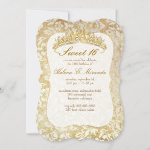 Invitation PixDezines vintage Sweet 16/ damas princesse/perle