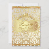 Invitation PixDezines vintage Sweet 16/ princesse/perle damas (Devant)