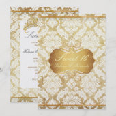 Invitation PixDezines Vintage Sweet 16/venezia damask (Devant / Derrière)