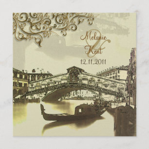 Invitation PixDezines Vintage Venezia, Pont du Rialto/Tourbil